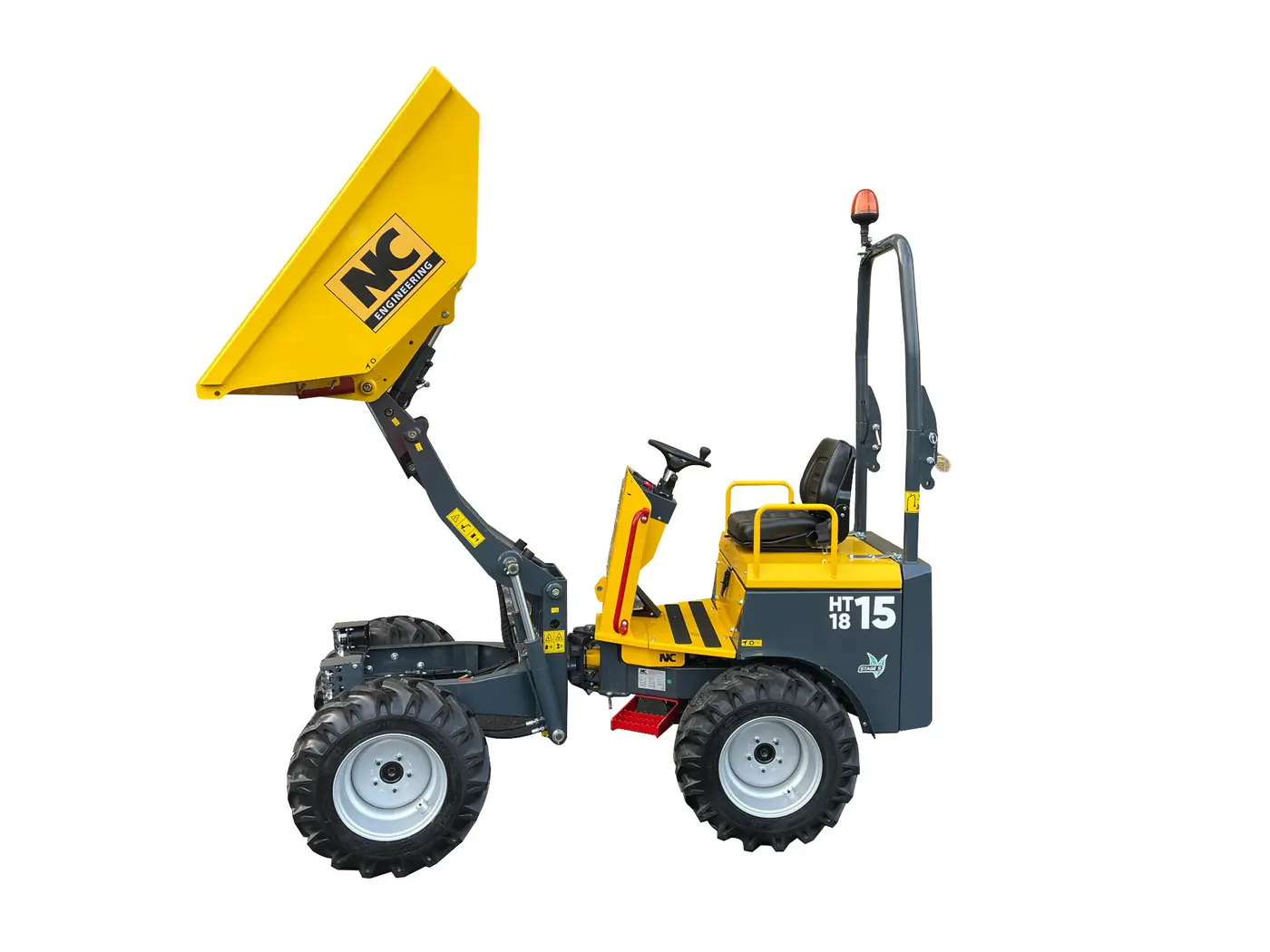 Dumper op bander 1,5 ton huren bij NML Verhuur